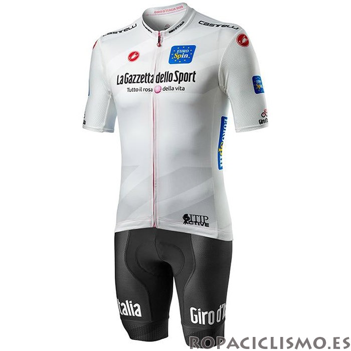 2020 Maillot Giro d'Italia Tirantes Mangas Cortas Blanco